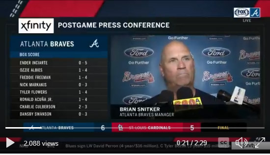 Braves Manager Brian Snitker Press Conference – July 1, 2018!