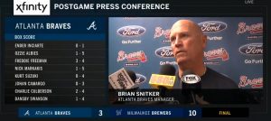 Braves Manager Brian Snitker Press Conference – July 8 2018! At Miller Park In - Final Score: Milwaukee Brewers 10 Atlanta Braves 3!