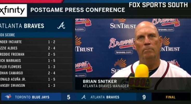 Braves Manager Brian Snitker Press Conference July 11 2018! At SunTrust Park - Final Score: Braves 9 Brewers 5! Chop On Braves Country!