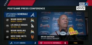 Braves Manager Brian Snitker Press Conference July 22 2018! At Nationals Park Final Score: Nationals 6 Braves 2! Snitker Talks About Missed Call On Replay!