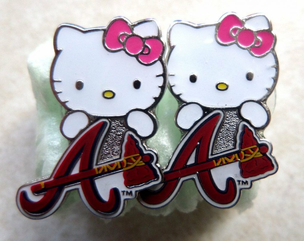 Atlanta Braves Hello Kitty Post Earrings