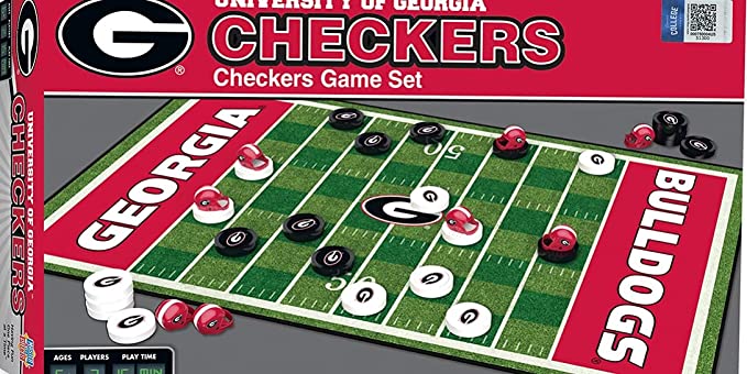 NCAA Georgia Bulldogs Checkers Game Set Board Game