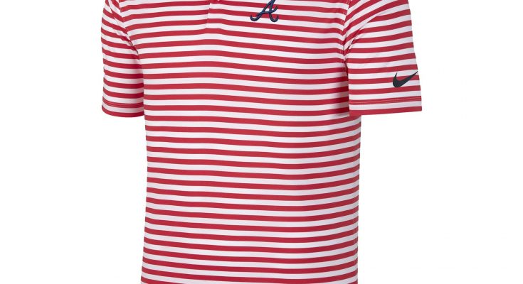 Atlanta Braves Nike Golf Stripe Victory Performance Red Polo