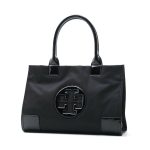 Brand New Black TORY BURCH Ella Tote Mini Handbag Authentic Nylon/Patent Leather