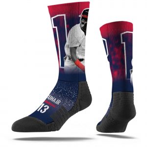 Ronald Acuna Jr Atlanta Braves Full Sublimated Player Navy Crew Socks